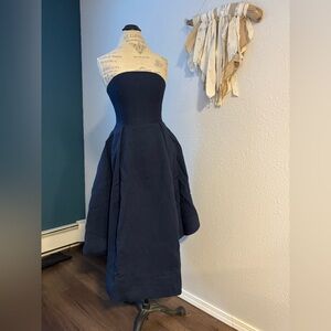 C/meo Collective Strapless Navy Midi Dress | Size M | Structured Fit